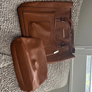 Steve Madden Brown Tote with Front Pocket